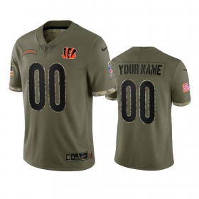 Maillot Homme Cincinnati Bengals Personnalisé Olive 2022 Salute To Service Limited